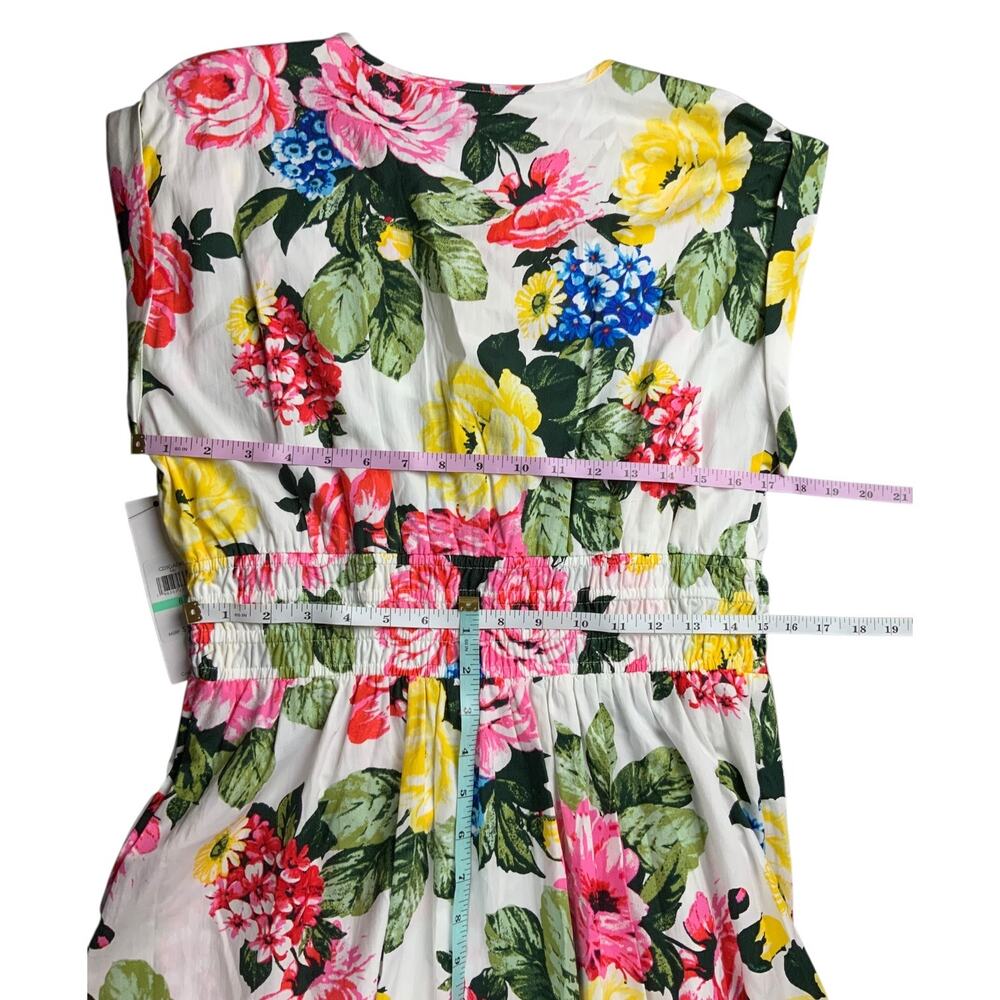Calvin Klein Floral Maxi Dress Women’s Size 8 Cotton Smocked Waist NWT Festive - Picture 6 of 8